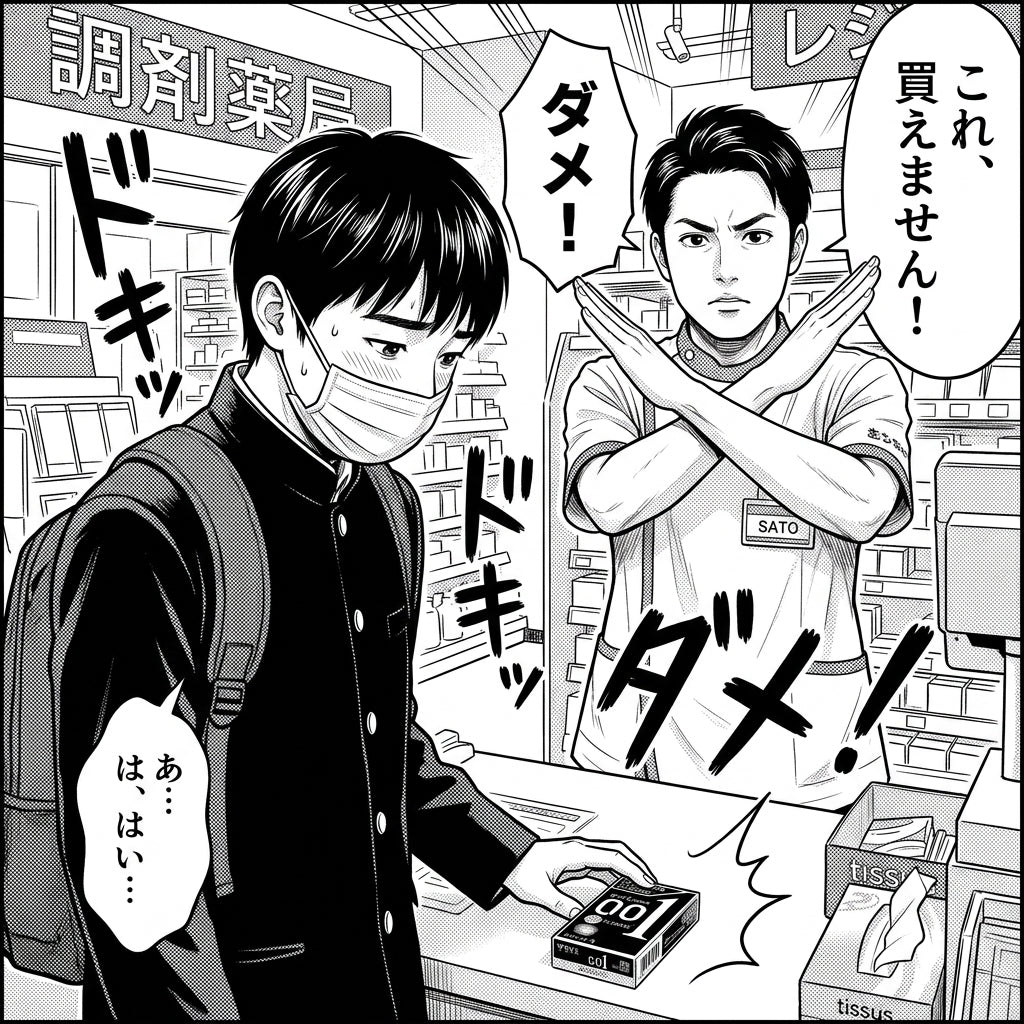 男子高校生 ドラッグストアでゴム買えず